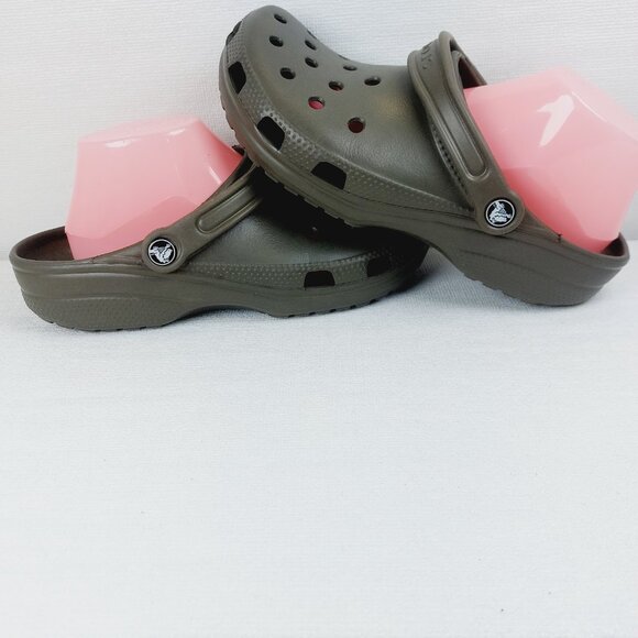 Crocs Men\'s Olive Green Classic Adjustable Crosslite Slip-On Casual Clogs Sz 8 main image 5